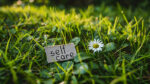 self care day note on a green meadow