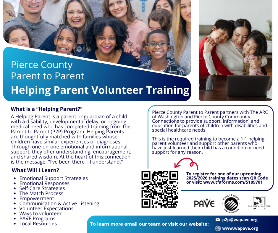 Helping Parent Volunteer Training Flier